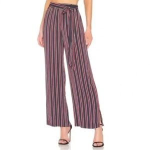 Frame Navy and Red Striped Wide Leg Pants